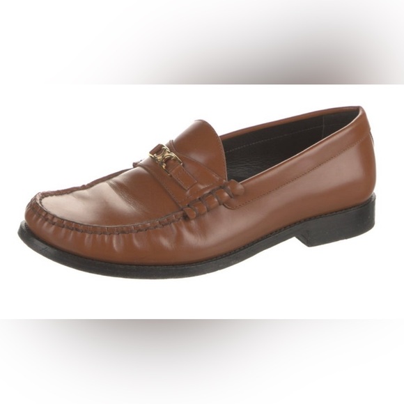 Authentic Celine Triomphe Brown Loafers 38 7.5 - Picture 3 of 5